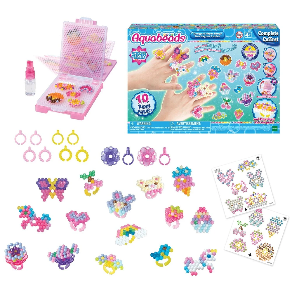 Aquabeads Anneaux de Conception et de Style Kit Complet de Perles d'Art et d'Artisanat pour Enfants, Plus de 1 000 Perles