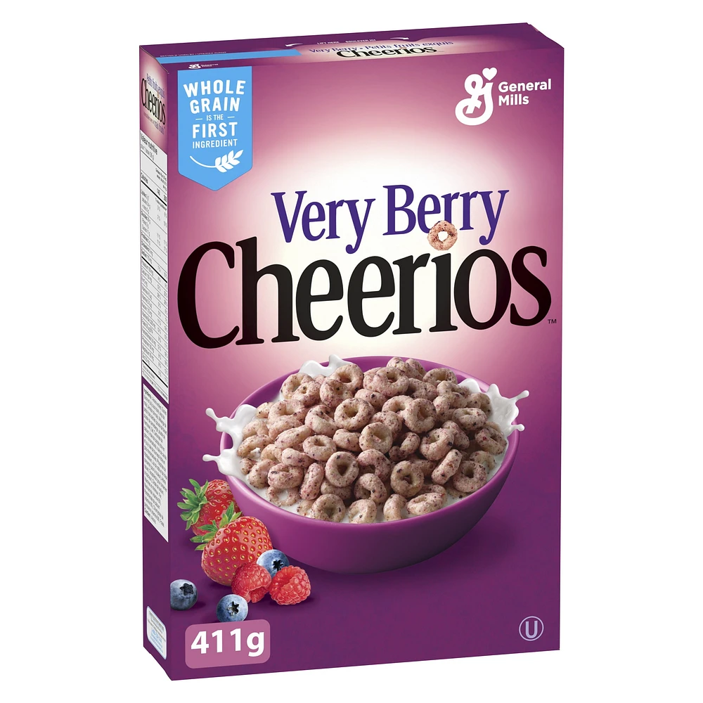 Céréales pour Petit Déjeuner Very Berry Cheerios, Grains Entiers 411g