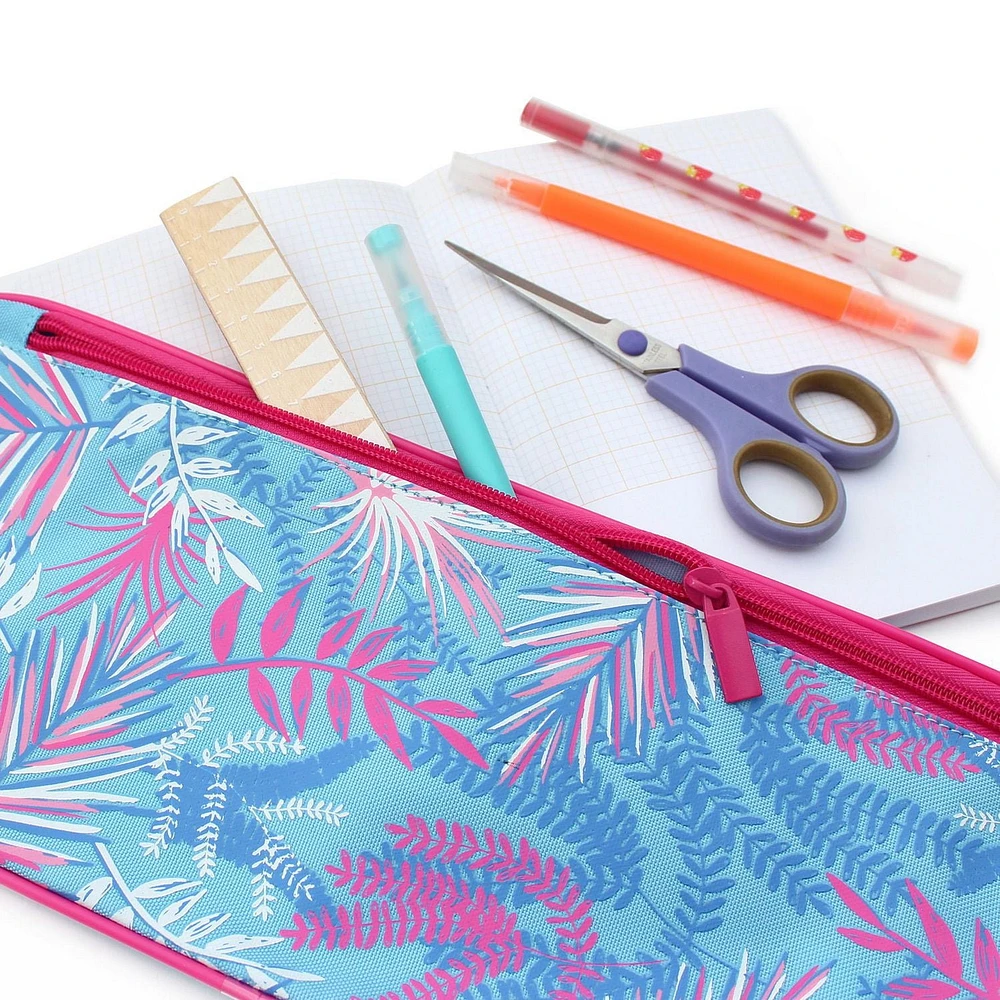 Pen+Gear Tropical Large Pencil Pouch with Botanical Floral Design
