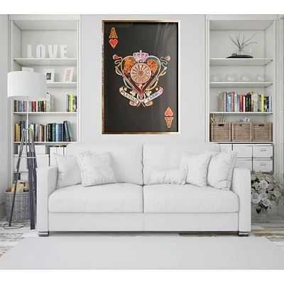 Eye-Catching Wall Art – 'Playing Card Ace of Red Hearts' (58"H x 40"W x 1.6"D), Bold and Vibrant Design with Stunning Detailing, Printed on Premium Canvas for Long-Lasting Durability