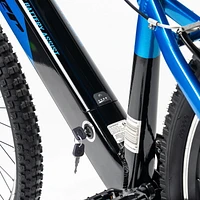 Hyper 26" 36V Electric Mountain Bike for Adults, Pedal-Assist, 250W E-Bike Motor, Blue