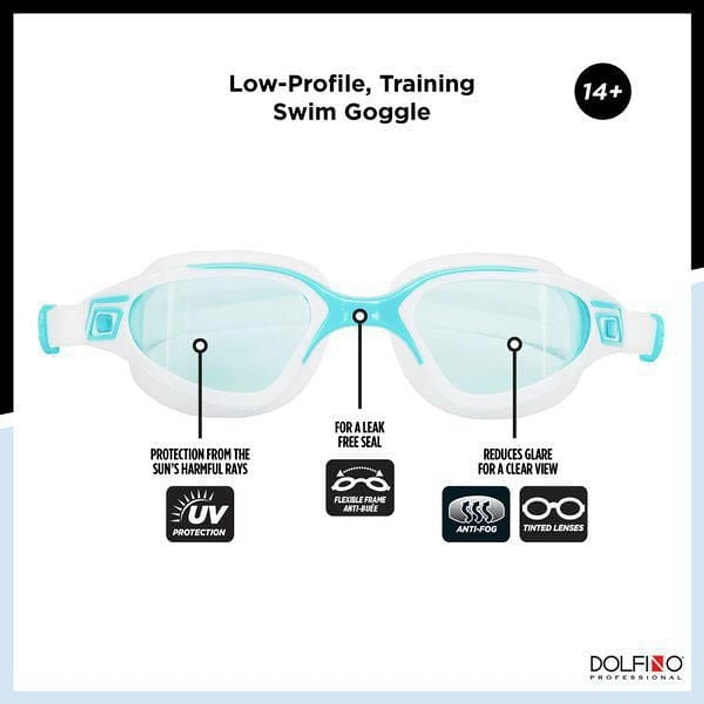 Lunettes de Natation Adulte Dolfino Merlin Turquoise Lunettes adultes