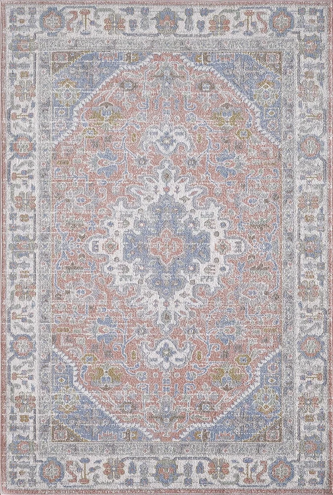 Rug Ease Aida Pink and Cream Area Rug