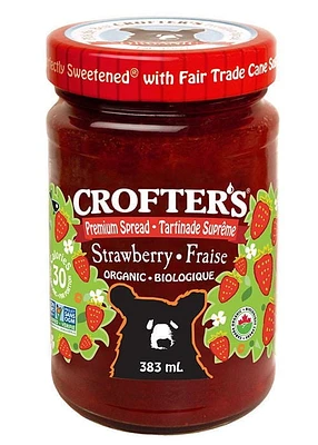 Tartinade de fruits biologique suprême à la fraise de Crofter's 383 ml