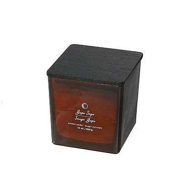 14 Oz De Haut Brillant 2 Mèches De Bougie Carrée Yuzu Sage