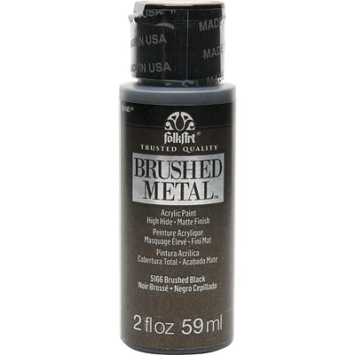 Peinture acrylique fini mat métallique brossé FolkArt (59 ml), Noir