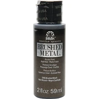 Peinture acrylique fini mat métallique brossé FolkArt (59 ml), Noir