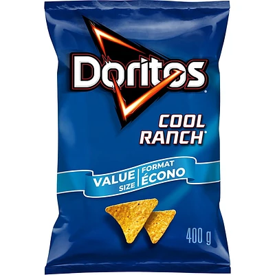 Doritos chips tortilla aromatisées Cool Ranch, format écono 400 g.