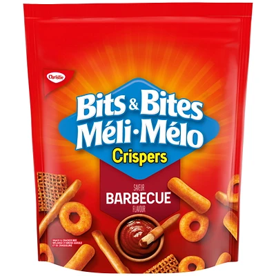 Crispers Bits & Bites BBQ Snack and Cracker Mix, barbecue, 145 g