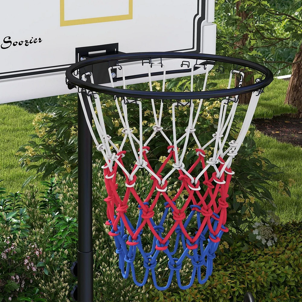Soozier Cerceau de basket-ball d'extérieur avec roues, hauteur réglable de 6 à 7 pieds