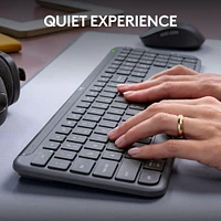 Logitech MK955 Signature Slim ensemble clavier et souris sans fil, pour grandes mains, frappe et clics discrets - Noir