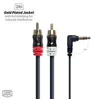 SCOSCHE AFRCA6 Auxconnect 3.5mm to Stereo RCA Audio Cable 6-foot in Black