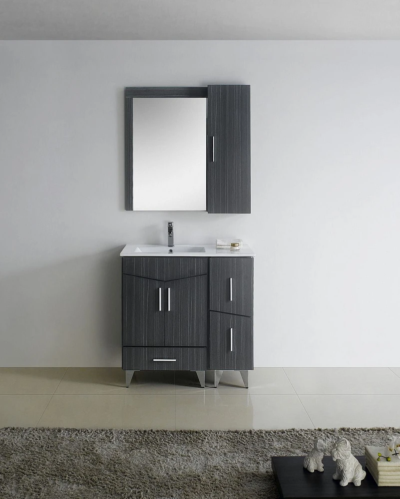American Imaginations 61.5-in. W Wall Mount White Vanity Set For 3H8-in. Drilling Beige Top White UM Sink AI-18127