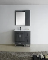 American Imaginations 61.5-in. W Wall Mount White Vanity Set For 3H8-in. Drilling Beige Top White UM Sink AI-18127