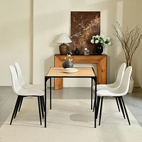 Ensemble de table à manger Homy Casa 5 pièces pour petits espaces – Table moderne avec 4 chaises ergonomiques rembourrées, ensemble de cuisine compact