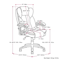 Leon Black Soft Fabric Upholstered Modern Executive Office Chair