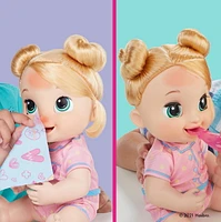 Baby Alive poupée Lulu Achoo, poupée interactive de 30 cm avec sons, lumières, mouvements et accessoires, cheveux blonds, enfants, dès 3 ans