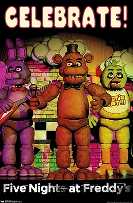 Five Nights at Freddy's - Celebrate Wall Poster, 22.375" x 34"