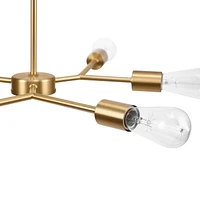 Tetra 6-Light Chandelier, Matte Brass, Adjustable Hanging Height