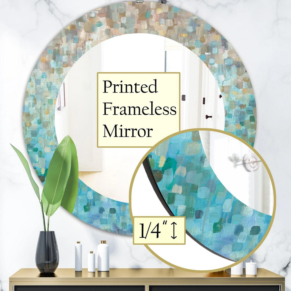 Designart 'Blocked Abstract' Miroir Traditionnel - Miroir Mural Ovale ou Rond - 24x24