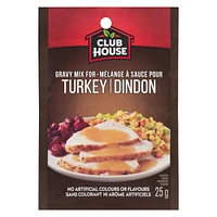 Club House, Dry Sauce/Seasoning/Marinade Mix, Turkey Gravy, 25g