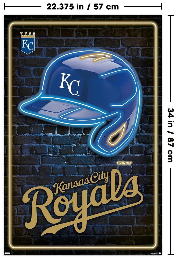 MLB Kansas City Royals - Neon Helmet 23 Wall Poster, 22.375" x 34"