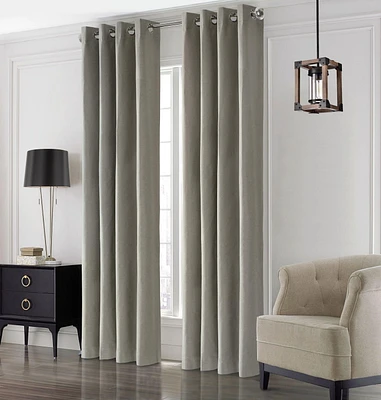 Peru pair de rideaux à oeillets 100% opaques par Thermaplus - 52 po x 84 po, gris pâle