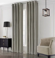 Peru pair de rideaux à oeillets 100% opaques par Thermaplus - 52 po x 84 po, gris pâle