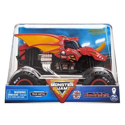 Monster Jam, Monster truck Bakugan Dragonoid officiel, véhicule en métal moulé à collectionner, échelle 1:24