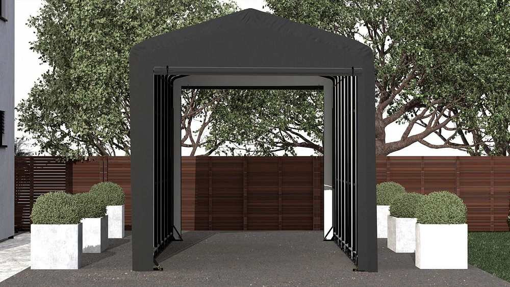 ShelterTube Wind and Snow-Load Rated Garage, 14x36x16 Gray