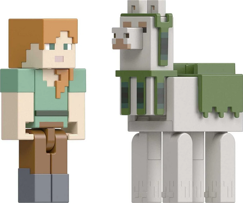 Figurines Alex et Llama Minecraft