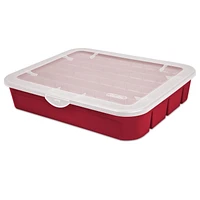 Sterilite Adjustable Red Ornament Case