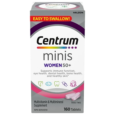 Centrum Women 50+ Multivitamin and Multimineral Supplement, Mini Tablets, 160 Count, 160 Count