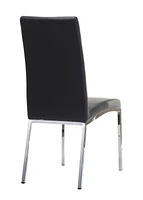 Topline Home Furnishings Chaises de salle à manger en similicuir noir