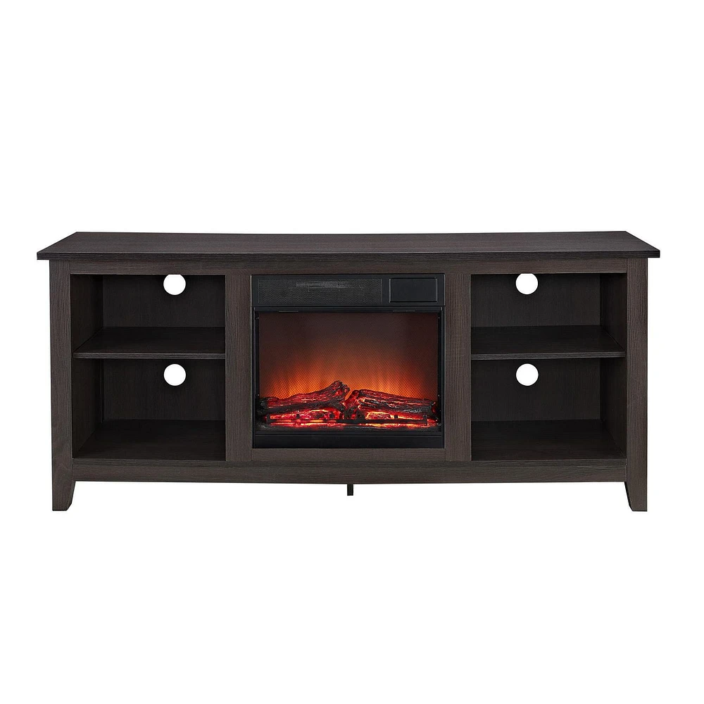 Manor Park Minimal Farmhouse Fireplace TV Stand for TV's up to 64"- Multiple Finishes