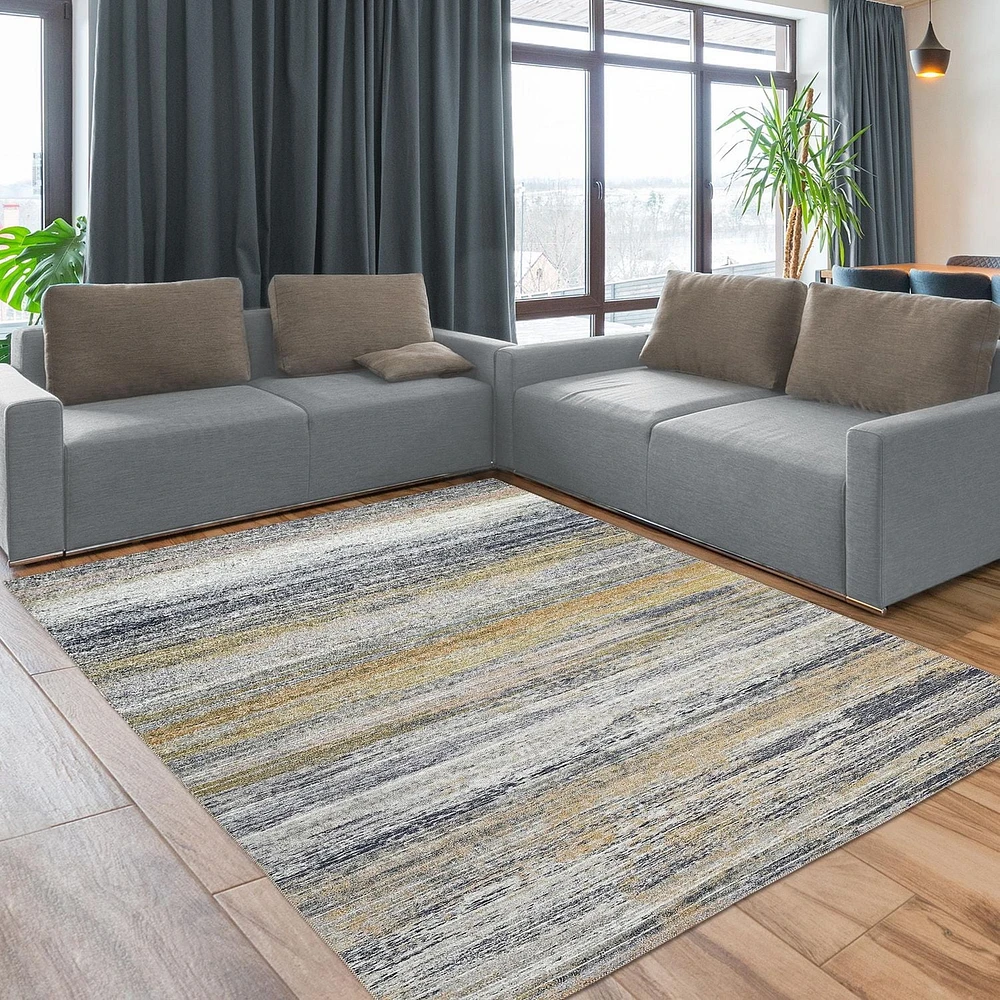 Rug Branch Emir Collection Tapis abstrait hydrofuge moderne