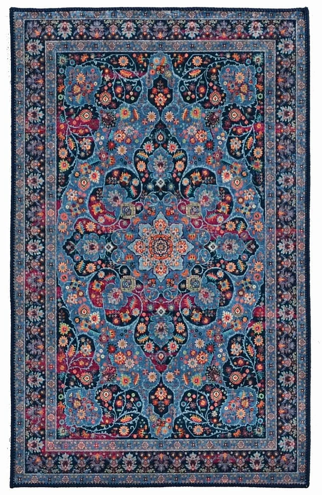 Tapis d'appoint Emerald Farlin noir & ivoire de 2 pi 2 po x 3 pi 2 po