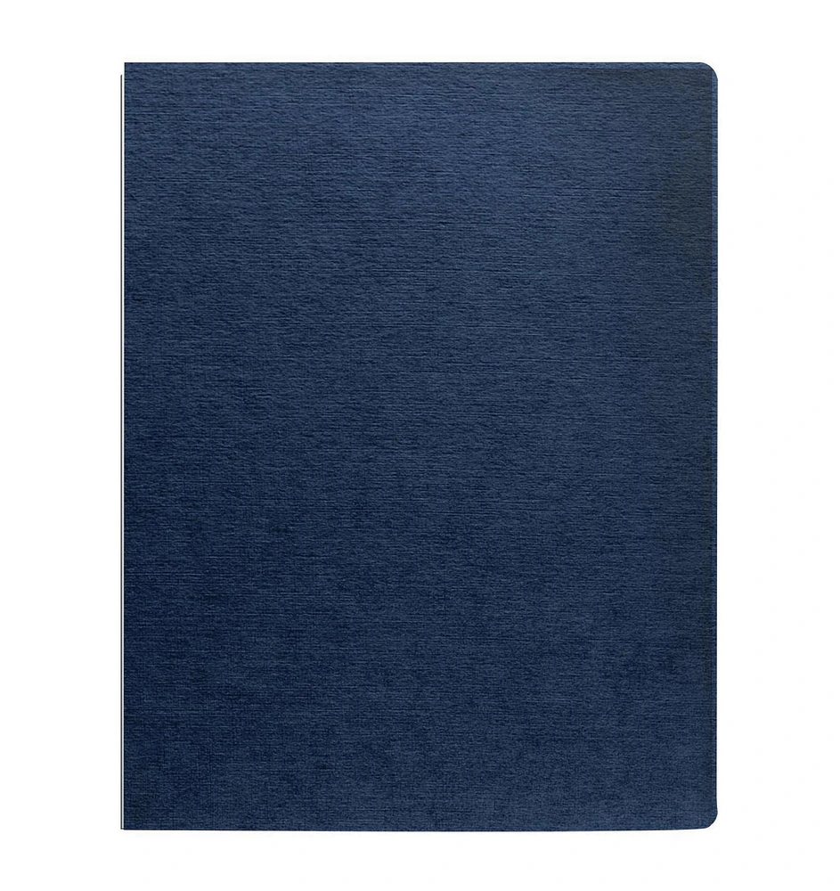 Couvertures de présentation aspect lin - lettre surdimensionnée, bleu marine, 200/paq.