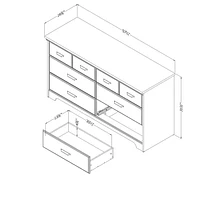 Meubles South Shore, collection Versa, Bureau  6 tiroirs