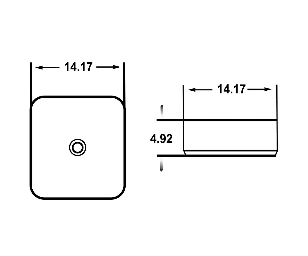 American Imaginations -in. W Above Counter Bathroom Vessel Sink For Deck Mount Deck Mount Drilling AI