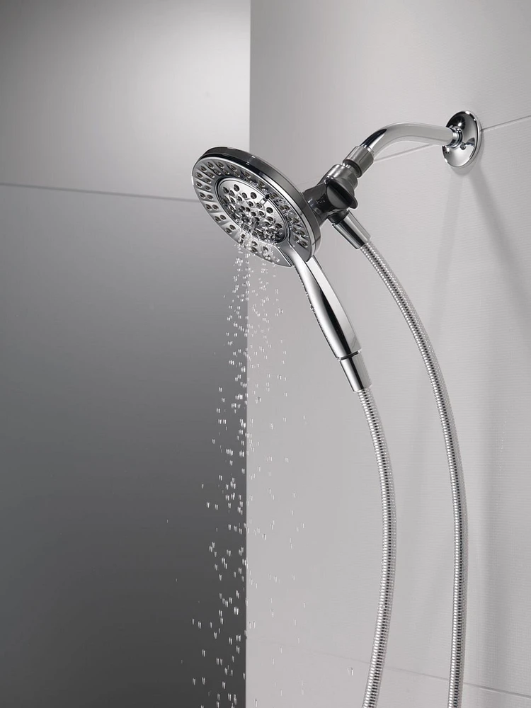 Pomme de douche et douchette à main Peerless 2-en-1 à 4 réglages en chrome Douche 2 en 1 à 4 réglages
