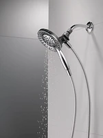 Pomme de douche et douchette à main Peerless 2-en-1 à 4 réglages en chrome Douche 2 en 1 à 4 réglages