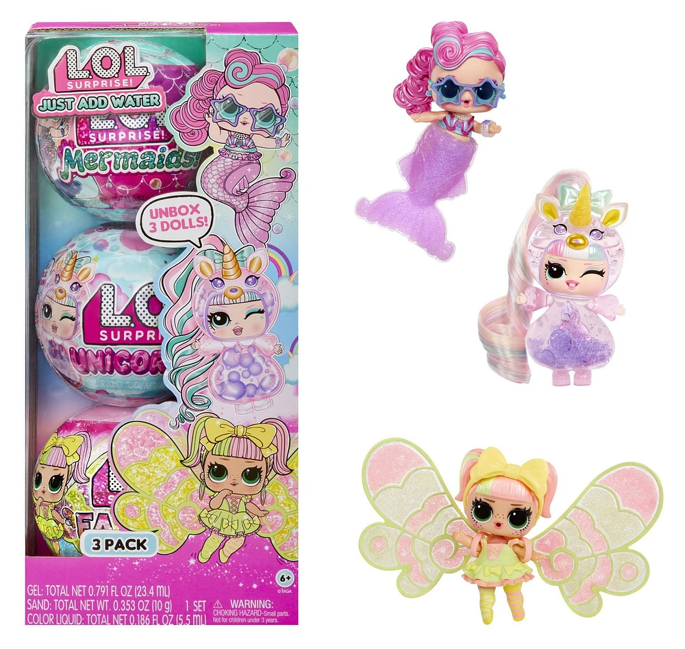 Poupées Tout-petits LOL Surprise Just Add Water paquet de 3
