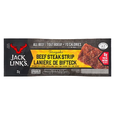 Jack Link's Teriyaki 25g Beef Steak Strip Bars, 1 x 25g