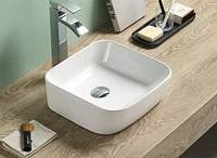American Imaginations 13.66-in. W Above Counter White Bathroom Vessel Sink For Wall Mount Wall Mount Drilling AI-29167