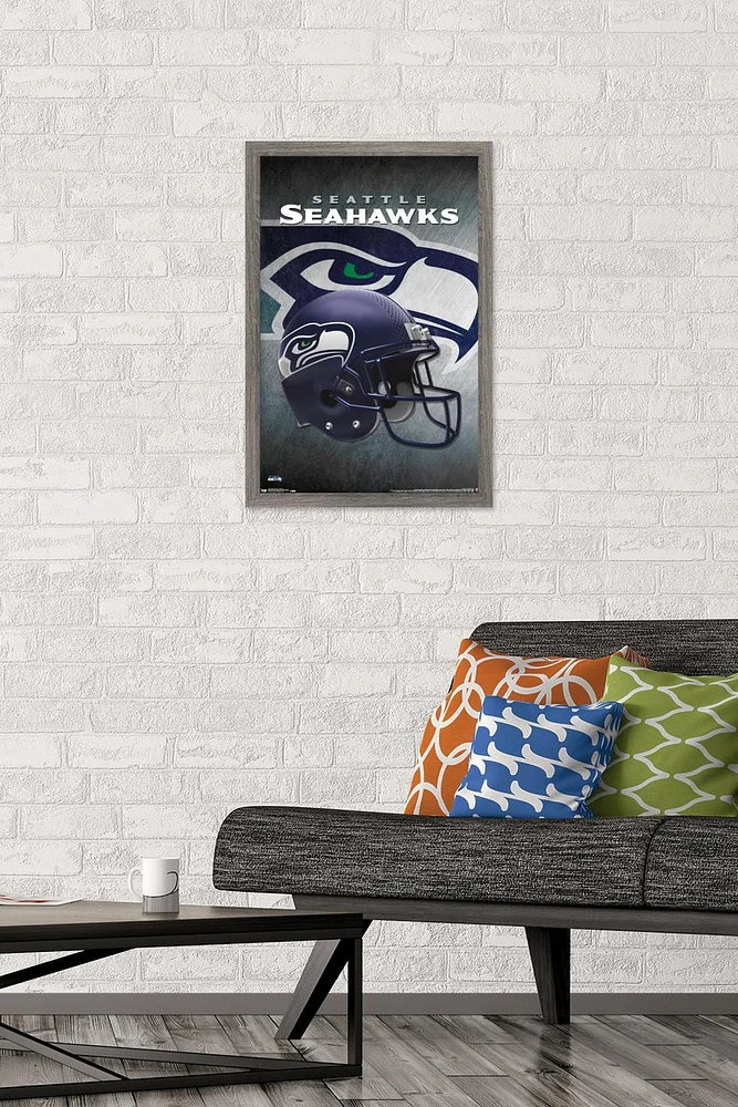 NFL Seattle Seahawks - Helmet 16 Wall Poster, 14.725" x 22.375" Framed