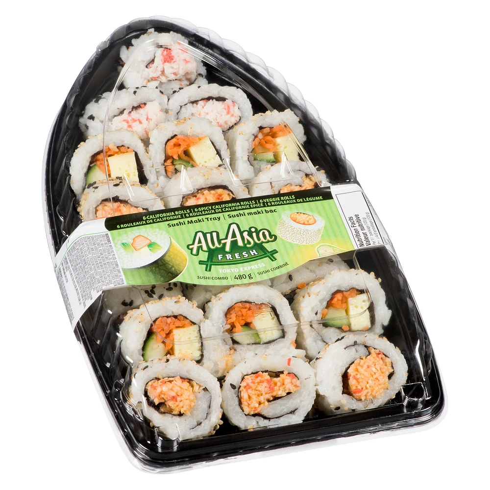 All Asia Fresh Sushi Maki Tray, 480 g, 18 pieces