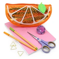Pen+Gear Tinted Fruit Slice Pencil Pouch in Orange Design