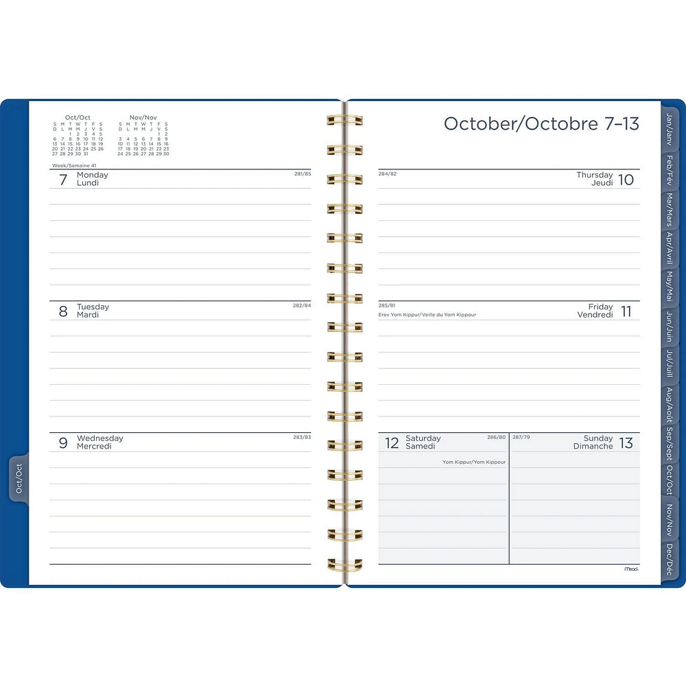 Mead Bleu Galactique petit agenda hebdomadaire/mensuel Planificateur