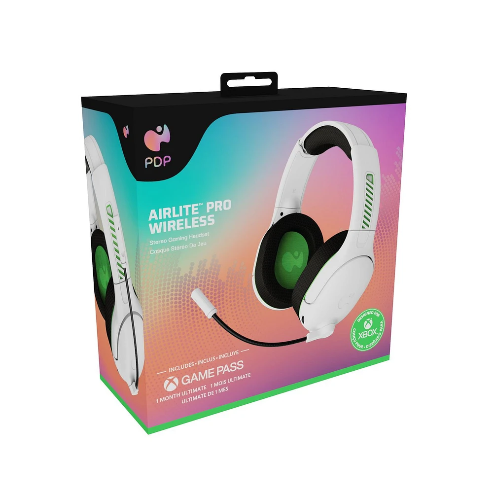 PDP AIRLITE Pro Wireless Headset: White - Xbox Series X|S, Xbox One, & Windows 10/11, PDP AIRLITE Pro WL HS: White